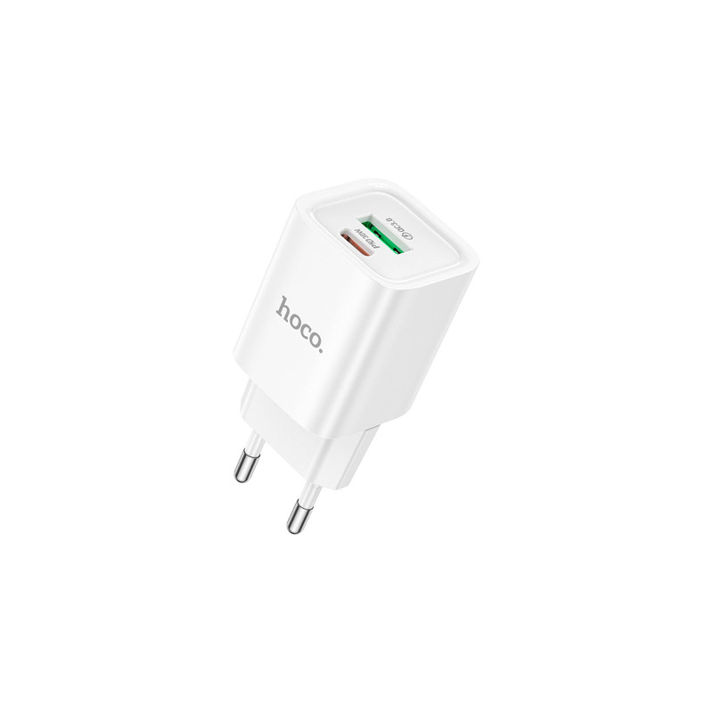Зарядний пристрій HOCO C149A Charm 1xUSB-C PD30W + 1xUSB QC3.0 White (6942007630337)