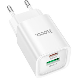 Зарядний пристрій HOCO C149A Charm 1xUSB-C PD30W + 1xUSB QC3.0 White (6942007630337)
