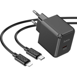 Зарядний пристрій HOCO CS13A Ocean USB-C PD20W + cable USB-C to Lightning Black (6942007603829)