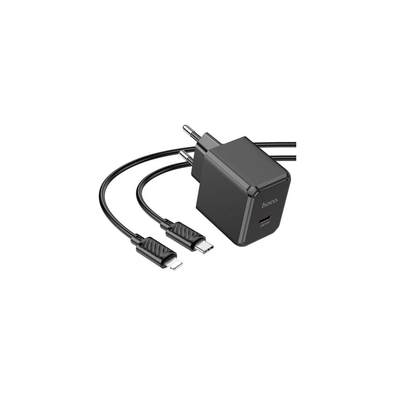 Зарядний пристрій HOCO CS13A Ocean USB-C PD20W + cable USB-C to Lightning Black (6942007603829)