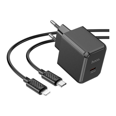 Зарядний пристрій HOCO CS13A Ocean USB-C PD20W + cable USB-C to Lightning Black (6942007603829)