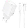 Зарядний пристрій BOROFONE BN26 Fuente USB-C PD20W + cable USB-C to USB-C White (6941991120251)
