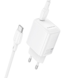 Зарядний пристрій BOROFONE BN26 Fuente USB-C PD20W + cable USB-C to USB-C White (6941991120251)