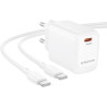 Зарядний пристрій BOROFONE BN26 Fuente USB-C PD20W + cable USB-C to USB-C White (6941991120251)