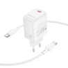 Зарядний пристрій BOROFONE BN26 Fuente USB-C PD20W + cable USB-C to USB-C White (6941991120251)
