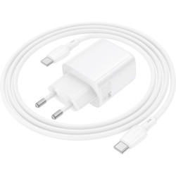 Зарядний пристрій BOROFONE BN26 Fuente USB-C PD20W + cable USB-C to USB-C White (6941991120251)