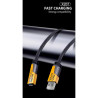 Дата кабель USB-C + USB-A to Lightning+USB-C 1.0m 65W X207 black WUW (6972573336524)