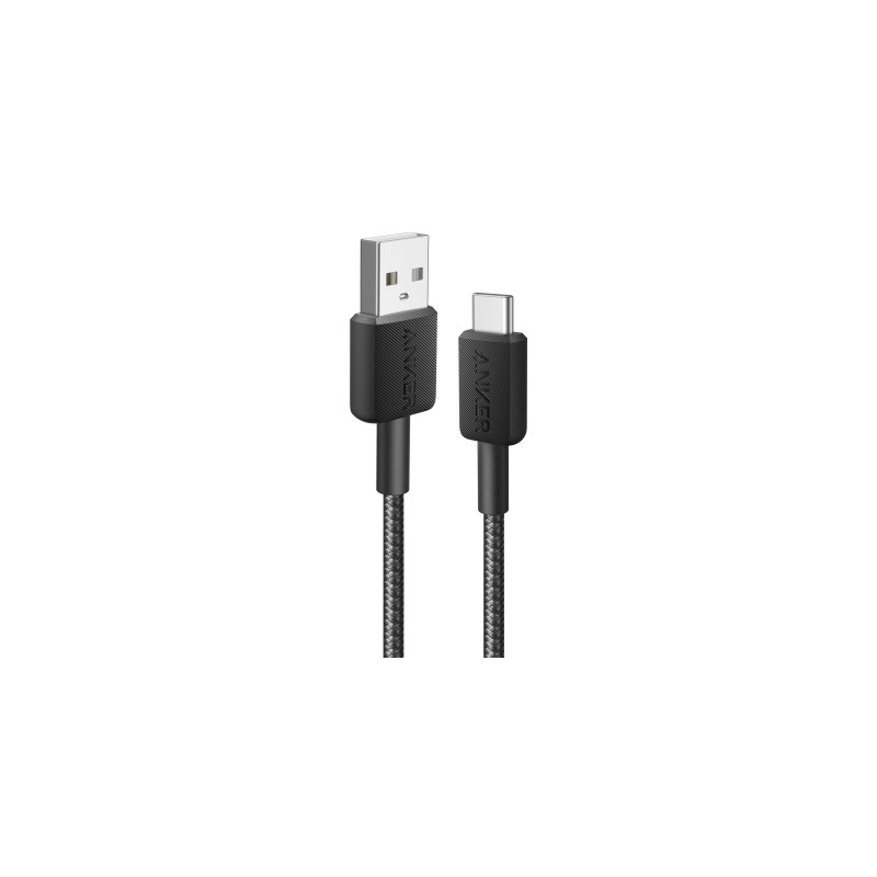 Дата кабель USB 2.0 AM to USB-C 1.8m nylon 322 black Anker (A81H6G11)