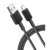 Дата кабель USB 2.0 AM to USB-C 1.8m nylon 322 black Anker (A81H6G11)