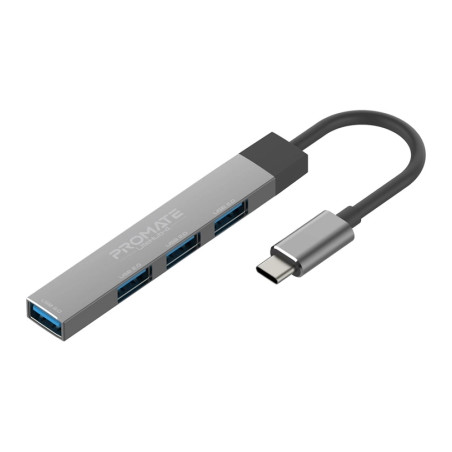 Концентратор Promate USB-C 4-in-1 порти Promate litehub-4.grey (litehub-4.grey)