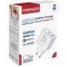 Зарядний пристрій Promate powerport-45 2xUSB-C PD + USB-A QC 45W White (powerport-45.white)