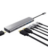 Концентратор Trust USB-C 7-in1 2xUSB-А 3.2/2xUSB-С/2xHDMI/DP aluminiu 0.16m grey (25661_TRUST)
