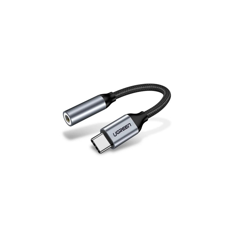 Перехідник USB-C to 3.5mm F 0.10m AV142 (Gray) Ugreen (30632)