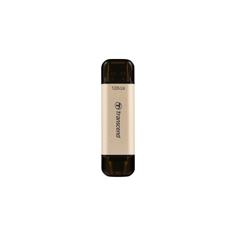 USB флеш накопичувач Transcend 128GB JetFlash 930 Gold-Black USB 3.2/Type-C (TS128GJF930C)