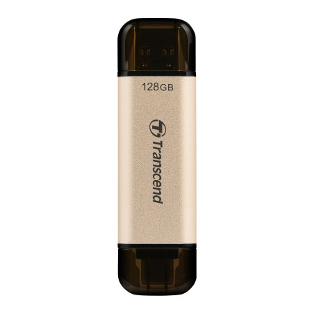 USB флеш накопичувач Transcend 128GB JetFlash 930 Gold-Black USB 3.2/Type-C (TS128GJF930C)