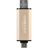 USB флеш накопичувач Transcend 256GB JetFlash 930 Gold-Black USB 3.2/Type-C (TS256GJF930C)