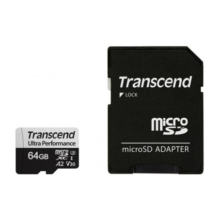 Карта пам'яті Transcend 64GB microSDXC class 10 UHS-I U3 A2 (TS64GUSD340S)