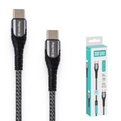 Дата кабель USB-C to USB-C 1.0m PD Fast Charging 65W 3А grey ColorWay (CW-CBPDCC040-GR)