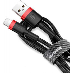 Дата кабель USB 2.0 AM to Lightning 2.0m 1.5A red-black Baseus (CALKLF-C19)