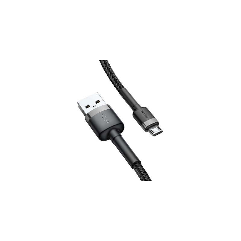 Дата кабель USB 2.0 AM to Micro 5P 1.0m 2.4A grey-black Baseus (CAMKLF-BG1)