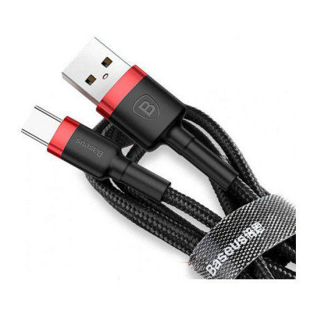 Дата кабель USB 2.0 AM to Type-C 0.5m 3A red-black Baseus (CATKLF-A91)