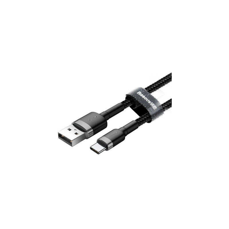 Дата кабель USB 2.0 AM to USB-C 1.0m 3A grey-black Baseus (CATKLF-BG1)