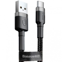 Дата кабель USB 2.0 AM to USB-C 1.0m 3A grey-black Baseus (CATKLF-BG1)