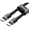 Дата кабель USB-C to USB-C 2.0m USB 3.1 3A grey-black Baseus (CATKLF-HG1)
