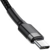 Дата кабель USB-C to USB-C 2.0m USB 3.1 3A grey-black Baseus (CATKLF-HG1)