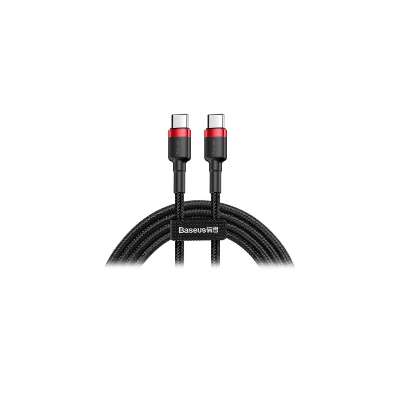 Дата кабель USB-C to USB-C 2.0m USB 3.1 3A red-black Baseus (CATKLF-H91)