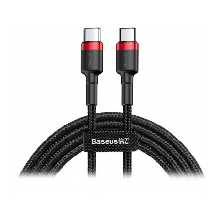 Дата кабель USB-C to USB-C 2.0m USB 3.1 3A red-black Baseus (CATKLF-H91)