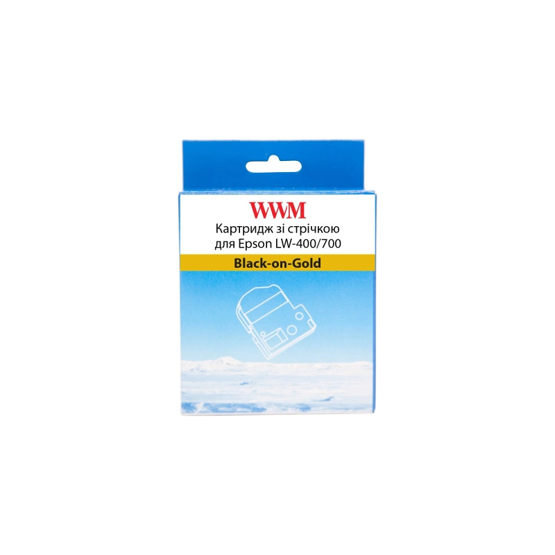 Стрічка для принтера етикеток WWM для Epson LW-400/700 18mm х 8m Black-on-Gold (WWM-SM18Z)