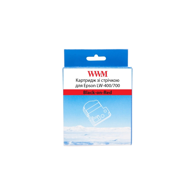 Стрічка для принтера етикеток WWM для Epson LW-400/700 18mm х 8m Black-on-Red (WWM-SC18R)