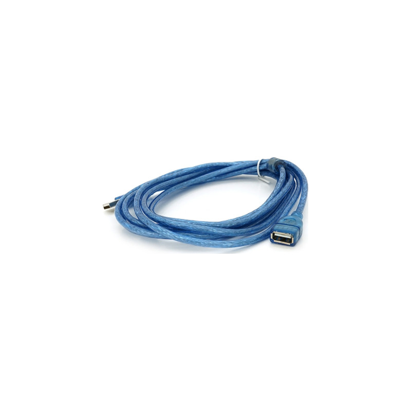Дата кабель USB 2.0 AM/AF 3.0m ferrite transparent blue Voltronic (YT-AM/AF-3.0TBL)