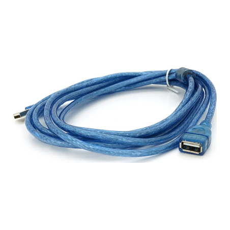 Дата кабель USB 2.0 AM/AF 3.0m ferrite transparent blue Voltronic (YT-AM/AF-3.0TBL)