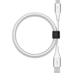 Дата кабель USB 2.0 AM to Type-C 1.0m BRAIDED white Belkin (CAB002BT1MWH)