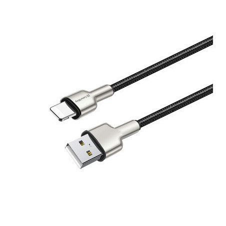 Дата кабель USB 2.0 AM to Lightning 1.0m head metal black ColorWay (CW-CBUL046-BK)