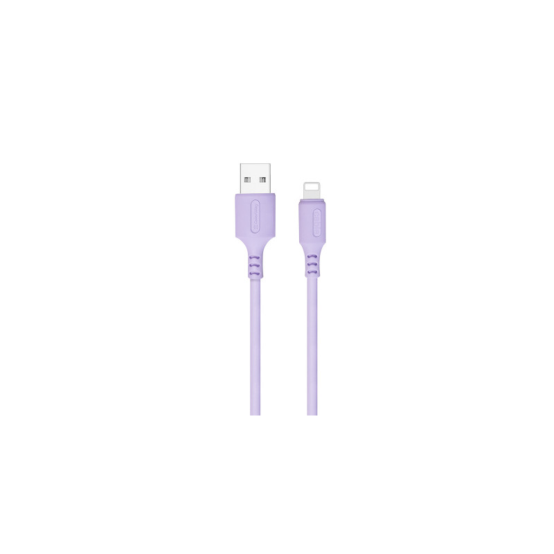 Дата кабель USB 2.0 AM to Lightning 1.0m soft silicone violet ColorWay (CW-CBUL044-PU)