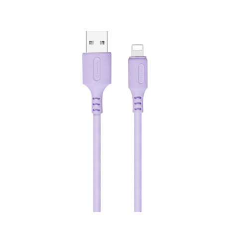 Дата кабель USB 2.0 AM to Lightning 1.0m soft silicone violet ColorWay (CW-CBUL044-PU)