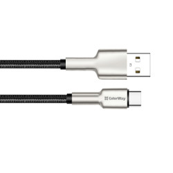 Дата кабель USB 2.0 AM to USB-C 1.0m head metal black ColorWay (CW-CBUC046-BK)