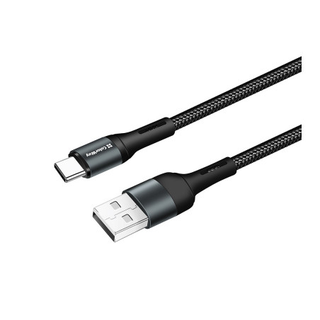 Дата кабель USB 2.0 AM to USB-C 1.0m nylon black ColorWay (CW-CBUC045-BK)
