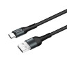 Дата кабель USB 2.0 AM to USB-C 1.0m nylon black ColorWay (CW-CBUC045-BK)