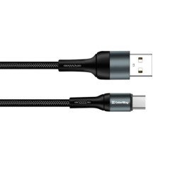 Дата кабель USB 2.0 AM to USB-C 1.0m nylon black ColorWay (CW-CBUC045-BK)