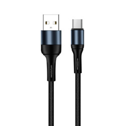 Дата кабель USB 2.0 AM to USB-C 1.0m nylon black ColorWay (CW-CBUC045-BK)