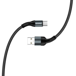 Дата кабель USB 2.0 AM to USB-C 1.0m nylon black ColorWay (CW-CBUC045-BK)