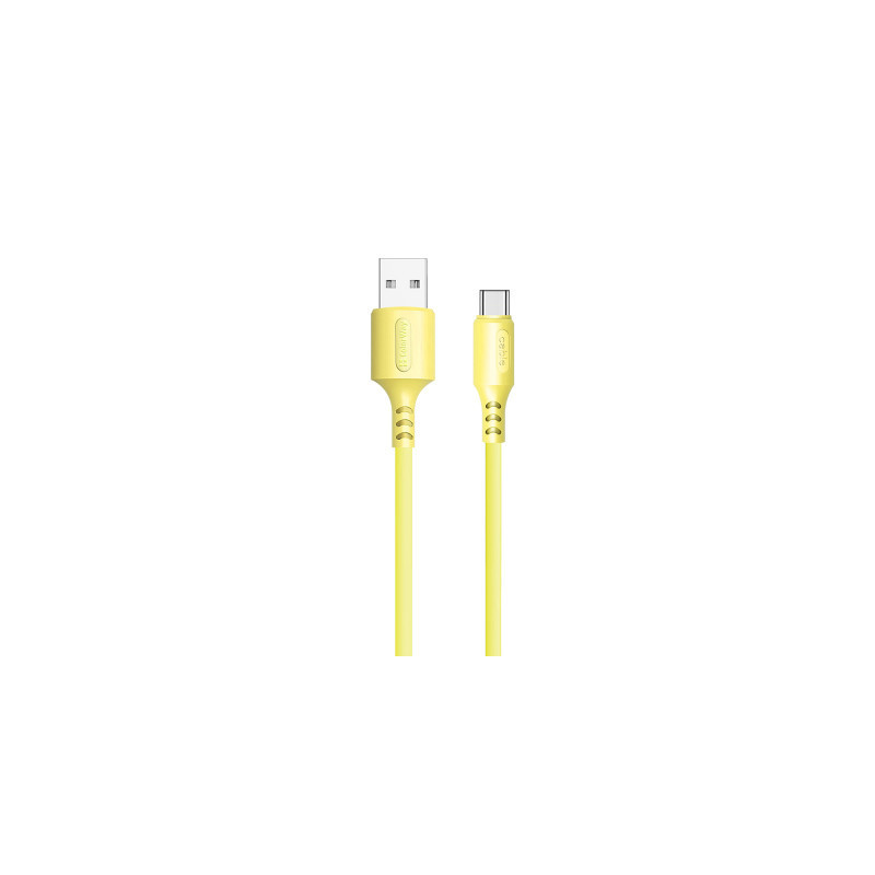 Дата кабель USB 2.0 AM to USB-C 1.0m soft silicone yellow ColorWay (CW-CBUC043-Y)