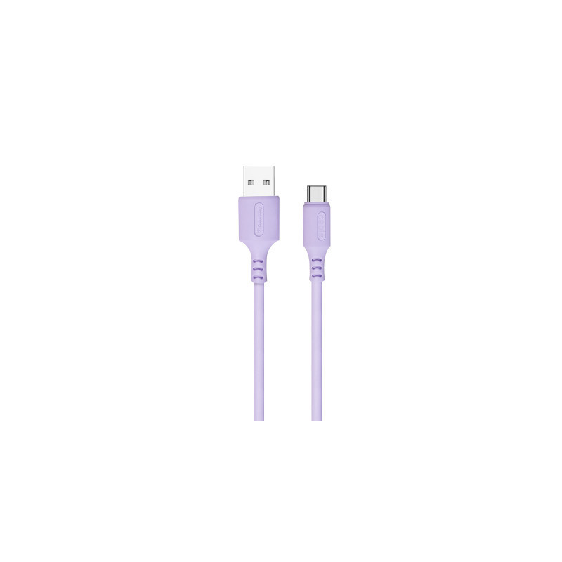Дата кабель USB 2.0 AM to USB-C 1.0m soft silicone violet ColorWay (CW-CBUC044-PU)