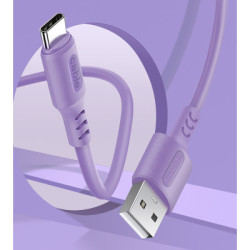 Дата кабель USB 2.0 AM to USB-C 1.0m soft silicone violet ColorWay (CW-CBUC044-PU)