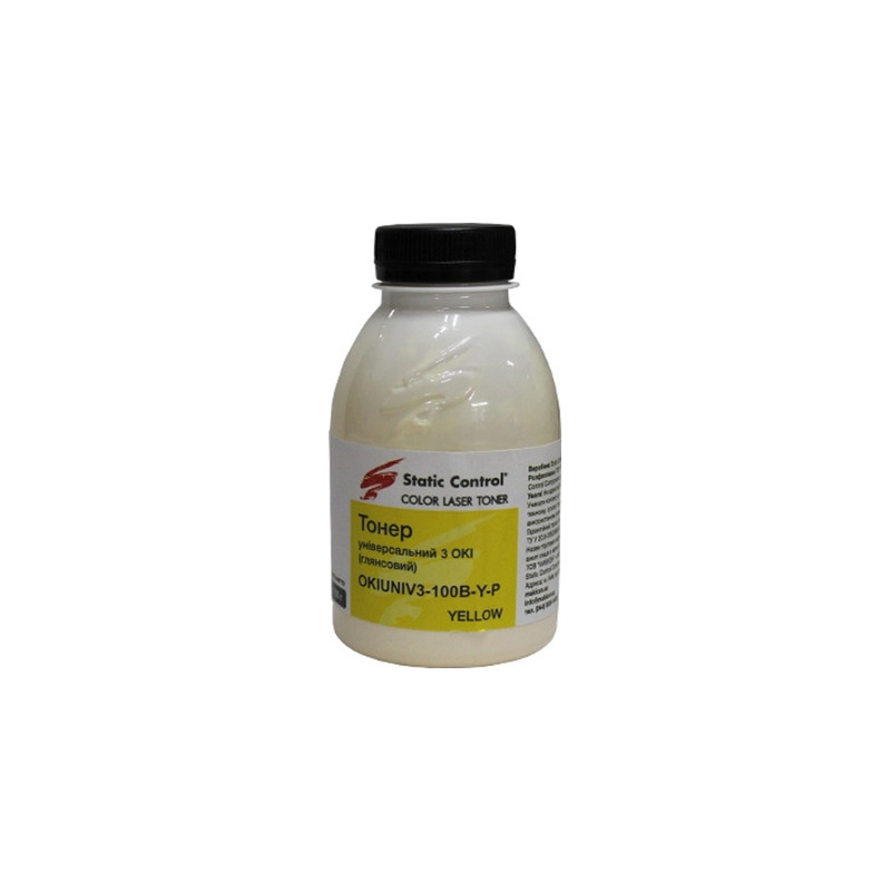 Тонер OKI Universal Okidata 3 Glossy 100г yellow Static Control (OKIUNIV3-100B-Y-P)