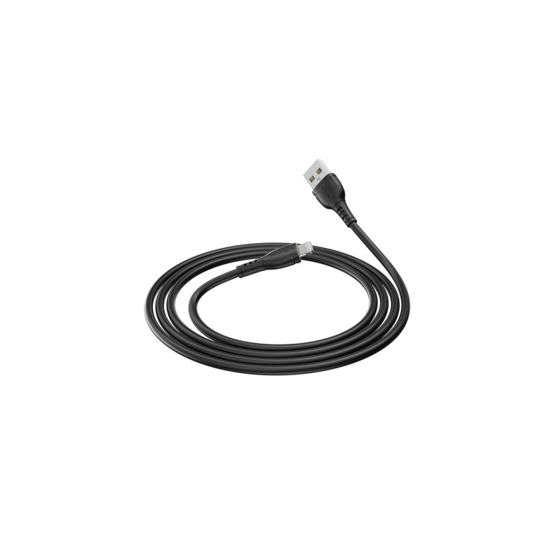 Дата кабель USB 2.0 AM to Lightning 1.0m 2.4A black BOROFONE (6931474743893)